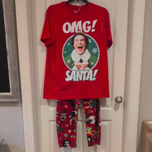 Festive Men's Elf Christmas Pajamas Sz. XL NWT - Picture 5 of 5